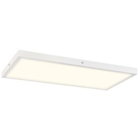 Juego de 4 plafones LED de techo regulables 3000K/4000K/6000K 2500 lm 24 W blanco 60x30x3,7 cm