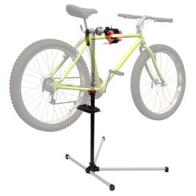 Soporte de reparación portátil para bicicleta con altura ajustable 109-180 cm giratorio 360° negro