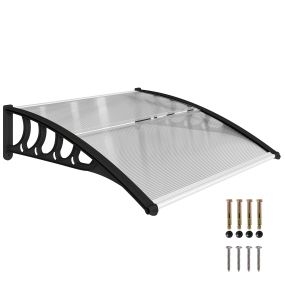 Marquesina exterior para puertas y ventanas 103x96,5 cm policarbonato transparente