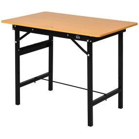 Banco de trabajo plegable con regla y transportador 100 kg 100x60x75,5 cm natural y negro
