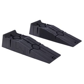 Juego de 2 rampas para coche de plástico portátiles 3 toneladas 91x30x21 cm negro