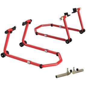Caballete elevador universal para moto 390 kg con soporte delantero y trasero ajustable