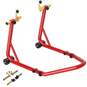 Caballete trasero universal para moto de acero robusto carga 544 kg con horquillas ajustables