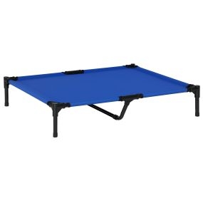 Cama elevada para perros grandes, refrescante y transpirable, 92x76x18 cm, tela, metal, azul