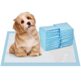 Empapadores para Perros 100 Unidad 45x30 cm Resguardos para Perros Diseño de 6 Capas con Superficie de Secado Rápido a Prueba de Fugas Azul