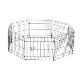 Parque de juegos para perros 8 paneles 71x61 cm plegable jaula metálica con puerta negro