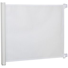 Barrera retráctil para perros extensible 5,5-115 cm blanca con enrollado automático y asa