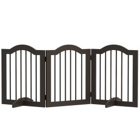 Barrera de seguridad plegable para perros pequeños 154,5x61 cm 3 paneles con patas anchas