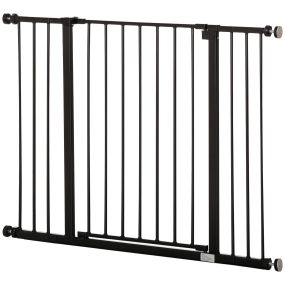 Barrera de seguridad extensible para puertas y escaleras para perros y bebé, negro, 76-107x76 cm
