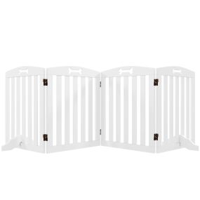 Barrera de seguridad plegable para perros 207,5 cm, 4 paneles, blanca