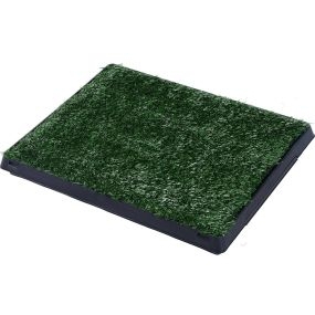 Inodoro para perros con césped artificial y bandeja reutilizable 51x63x6 cm verde