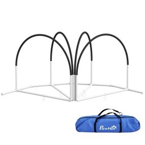 Set de entrenamiento de agilidad para perros de 4 piezas con bolsa de transporte 89x69x99 cm negro