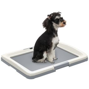 Inodoro para perros con bandeja de entrenamiento 63x48,5x6 cm gris