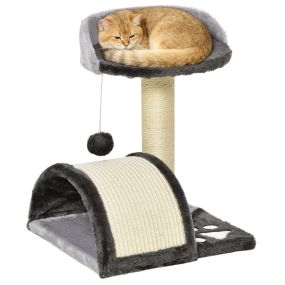 Árbol rascador para gatos pequeños de 2 niveles 46 cm gris oscuro