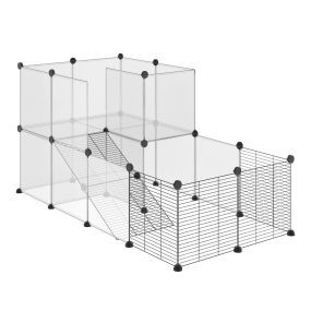 Jaula para animales pequeños con 27 paneles personalizable 140x70x70 cm transparente