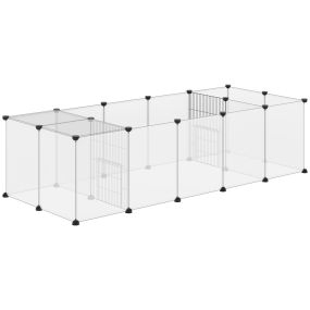 Valla para mascotas DIY con 20 paneles de resina 175x70x45 cm blanco