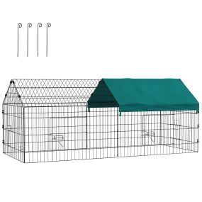 Jaula de acero para roedores con puertas y tela superior 185x75x75 cm verde