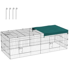 Jaula de acero para roedores con puertas y tela superior 220x85x70 cm verde