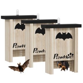 Pack de 3 casas para murciélagos de madera maciza resistentes a la intemperie para exterior