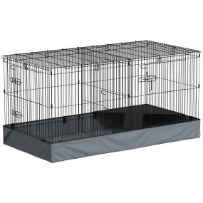 Jaula 2 en 1 para animales pequeños con tapa removible 121x61x61 cm negro