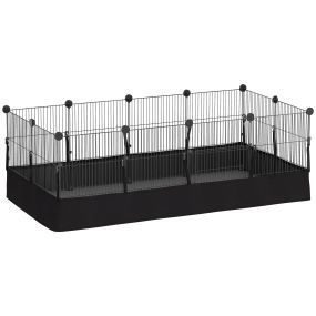 Valla metálica para mascotas de 12 paneles, parque personalizable, 120x60x40 cm, negro