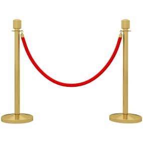 Juego de 2 postes separadores de acero inoxidable dorados con cuerda de terciopelo roja de 1,5 m y base rellenable de agua para teatro, fiesta y boda