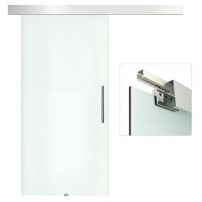 Puerta corredera de cristal translúcido 102,5x205 cm con riel silencioso para sala y comedor