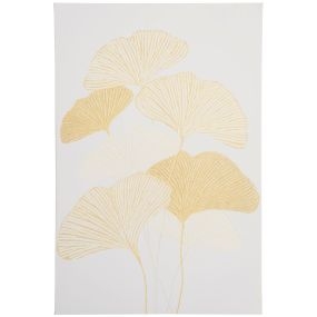 Cuadro de arte en lienzo Hojas de Ginkgo Biloba 90x60 cm 1 pieza para decoración de pared en salón oficina dormitorio