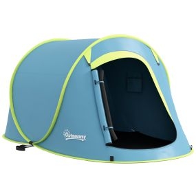 Tienda de Campaña para 2-3 Personas Pop-Up Tienda Acampada Portátil Impermeable de 2000 mm con Ventana para Camping Pescar Senderismo 245x148x105 cm Azul