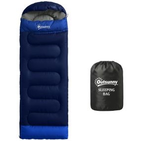 Saco de dormir adulto ligero compacto 3 estaciones impermeable rectangular plegable portátil azul