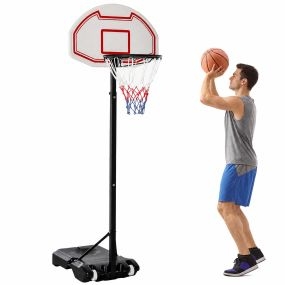 Canasta de baloncesto ajustable 155-210 cm portátil con ruedas y base rellenable multicolor
