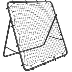 Red de rebote plegable para fútbol, ángulo ajustable 5 niveles, tubo de acero, 120x73x112 cm, negro