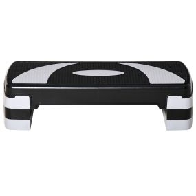 Step de aeróbic antideslizante regulable 3 niveles 10/15/20 cm, 80x31x20 cm, gris, 150 kg