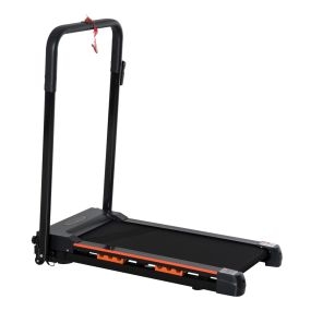 Cinta de correr plegable 1-6 km/h con botón de emergencia, pantalla LCD, mando, 500W, negro