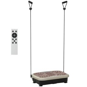 Placa de vibración para drenaje linfático 200W con 2 bandas, 99 velocidades, café y negro