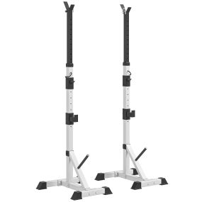 Soporte para Barras de Pesas con Altura Ajustable Rack Musculación con Marco de Acero Carga 200 kg para Entrenamiento en Gimnasio Casa Plata y Negro
