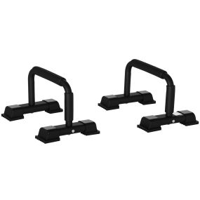 Barras paralelas de acero para calistenia con alfombra antideslizante y empuñaduras acolchadas negro 36x25x20 cm