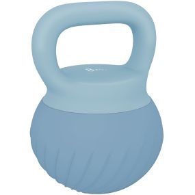 Pesa rusa 8 kg azul claro con relleno de arena metálica y mango antideslizante para entrenamiento en casa y gimnasio