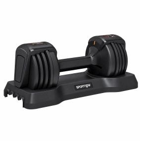 Mancuerna Ajustable 11 kg con 5 Niveles de Peso, Pesas y Mancuernas, Sistema de Ajuste Rápido, Bloqueo de Seguridad, Agarre Antideslizante y Base, para Entrenamiento en Casa, Gimnasio