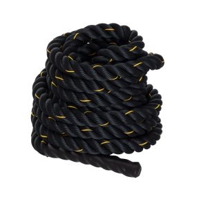 Cuerda de batalla Ø38 mm 9 m poliéster negro ultra resistente para ejercicio fitness