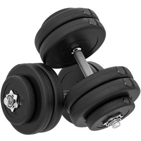Juego de mancuernas ajustables 50 kg negro para ejercicio en casa, gimnasio u oficina