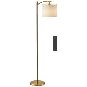 Lámpara de Pie LED Regulable Lámpara de Pie para Salón con Temperaturas de Color Ajuste Continuo 11 Niveles Control Remoto Temporizador de 60 Minutos para Dormitorio Oficina Dorado