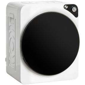Secadora de Ropa 5 kg, Secadora de Evacuación Compacta 1000W, 5 Programas, Temporizador, Función Esterilizar, Tambor de Acero Inoxidable, Apilable o para Piso, Blanco
