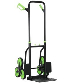Carretilla plegable para escalera con ruedas, carga 120 kg, portátil, verde