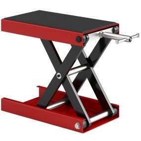 Plataforma elevadora de tijera para motocicletas 500 kg 41,5x23,5x10-37 cm negro y rojo