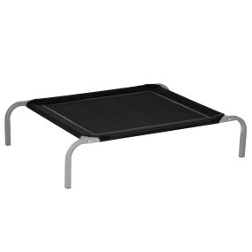 Cama Elevada para Perros Gatos Transpirable Cama para Mascotas 90x65x20 cm para Dormir Relajar con Marco de Acero para Interior Exterior Negro