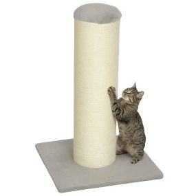 Poste Rascador para Gatos, Altura 75,5 cm, Rascador para Gatos Interior, Base Estable y Cuerda de Sisal Natural, Gris Claro