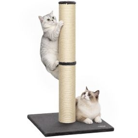 Poste Rascador para Gatos, Altura 80 cm, Rascador para Gatos Interior, Ligero, Base Estable y Cuerda de Sisal Natural, Gris Oscuro