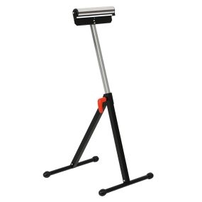 Soporte de rodillo plegable ajustable en altura 68-110 cm con manivela de bloqueo negro y plata