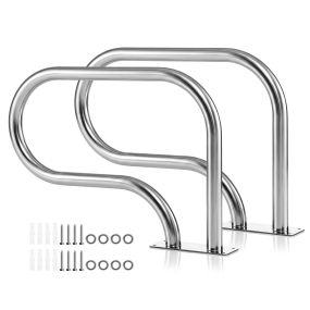 Juego de 2 pasamanos de acero inoxidable para piscina 180 kg 82,5x57 cm montaje fácil